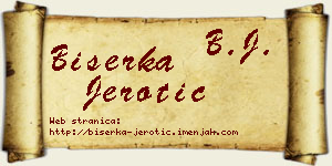 Biserka Jerotić vizit kartica